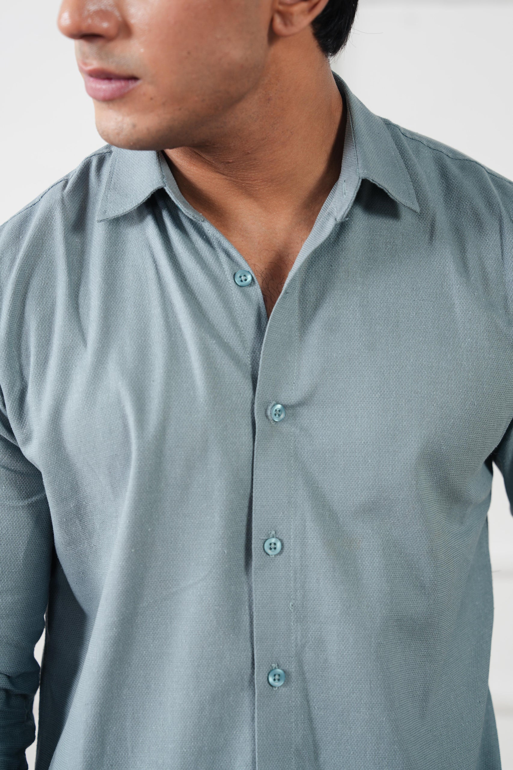 Textured Regular Fit Shirt - (MCS-09) - Image 3