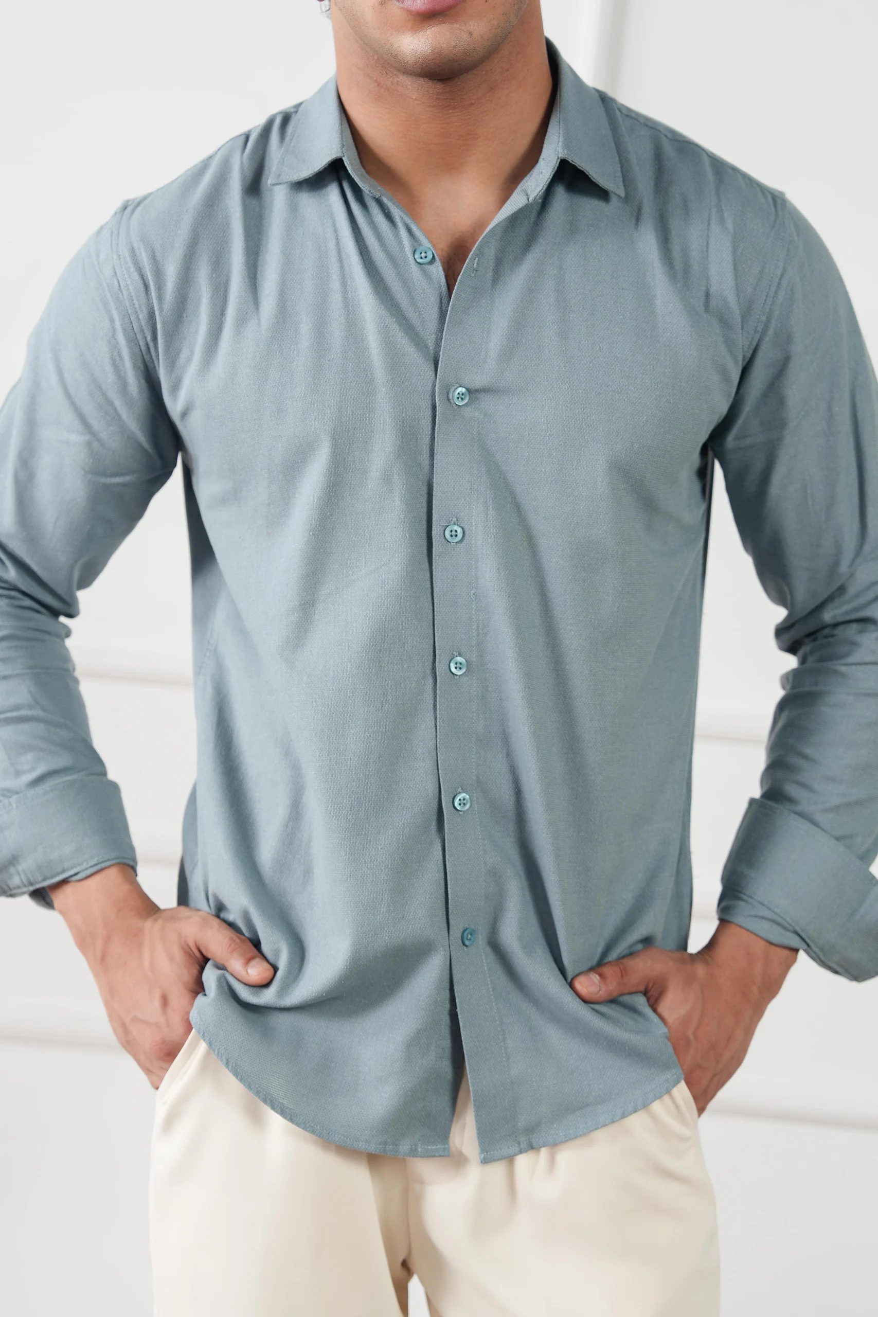 Textured Regular Fit Shirt - (MCS-09) - Image 8