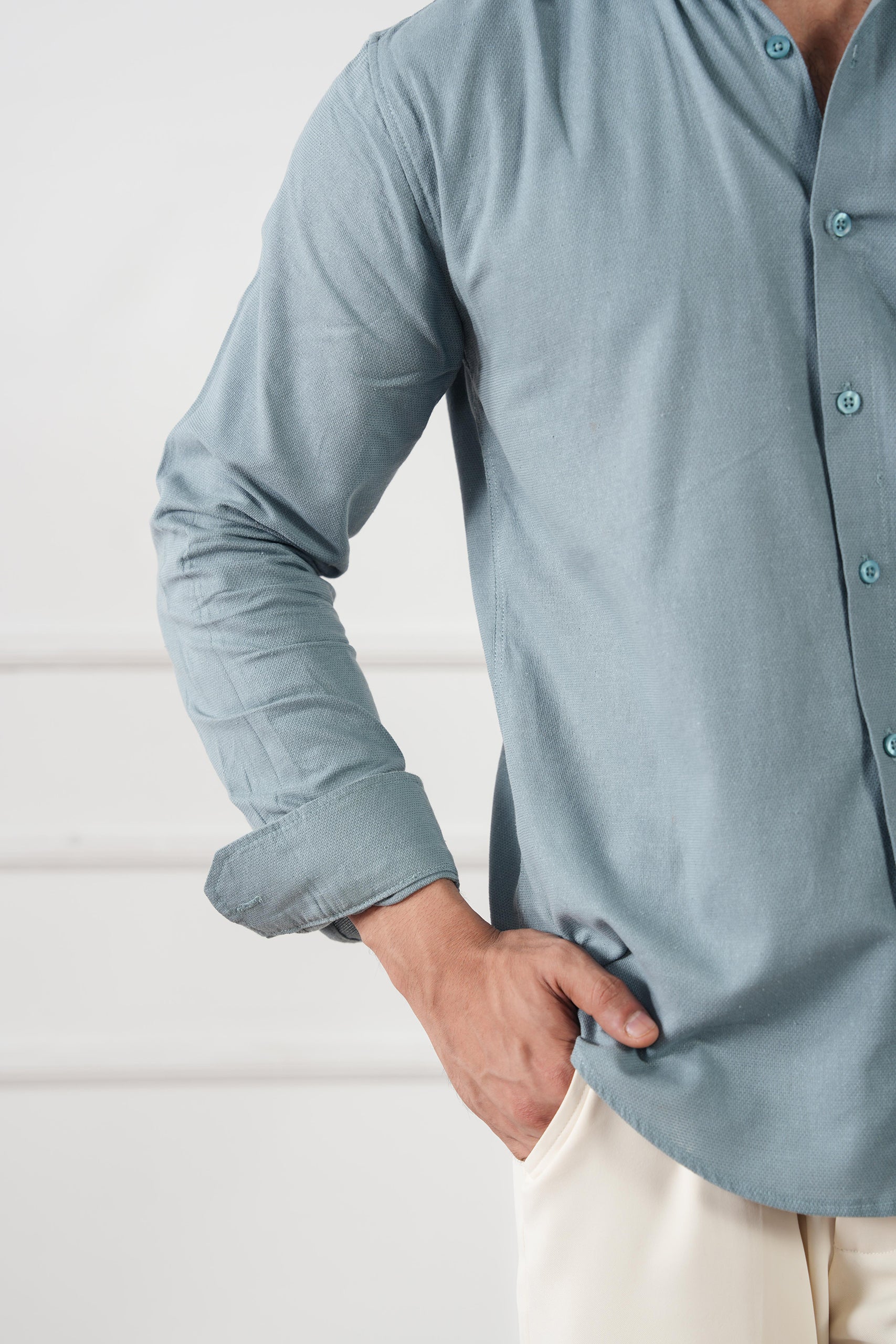Textured Regular Fit Shirt - (MCS-09) - Image 9