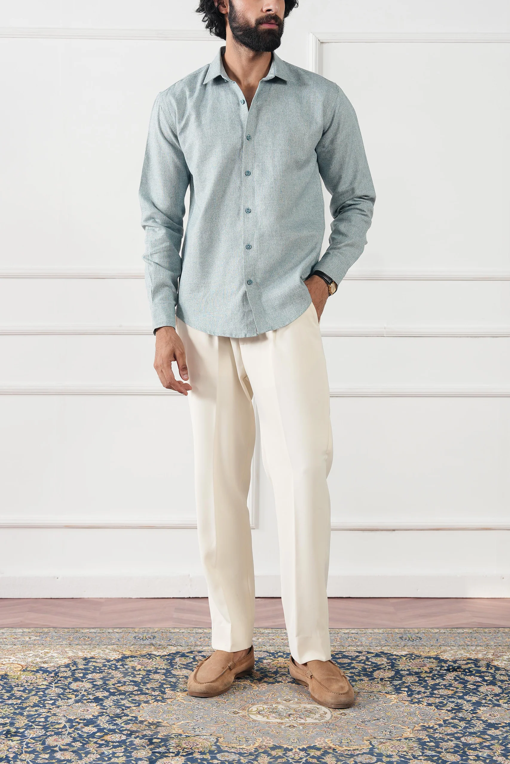Textured Regular Fit Shirt - (MCS-12) - Image 10