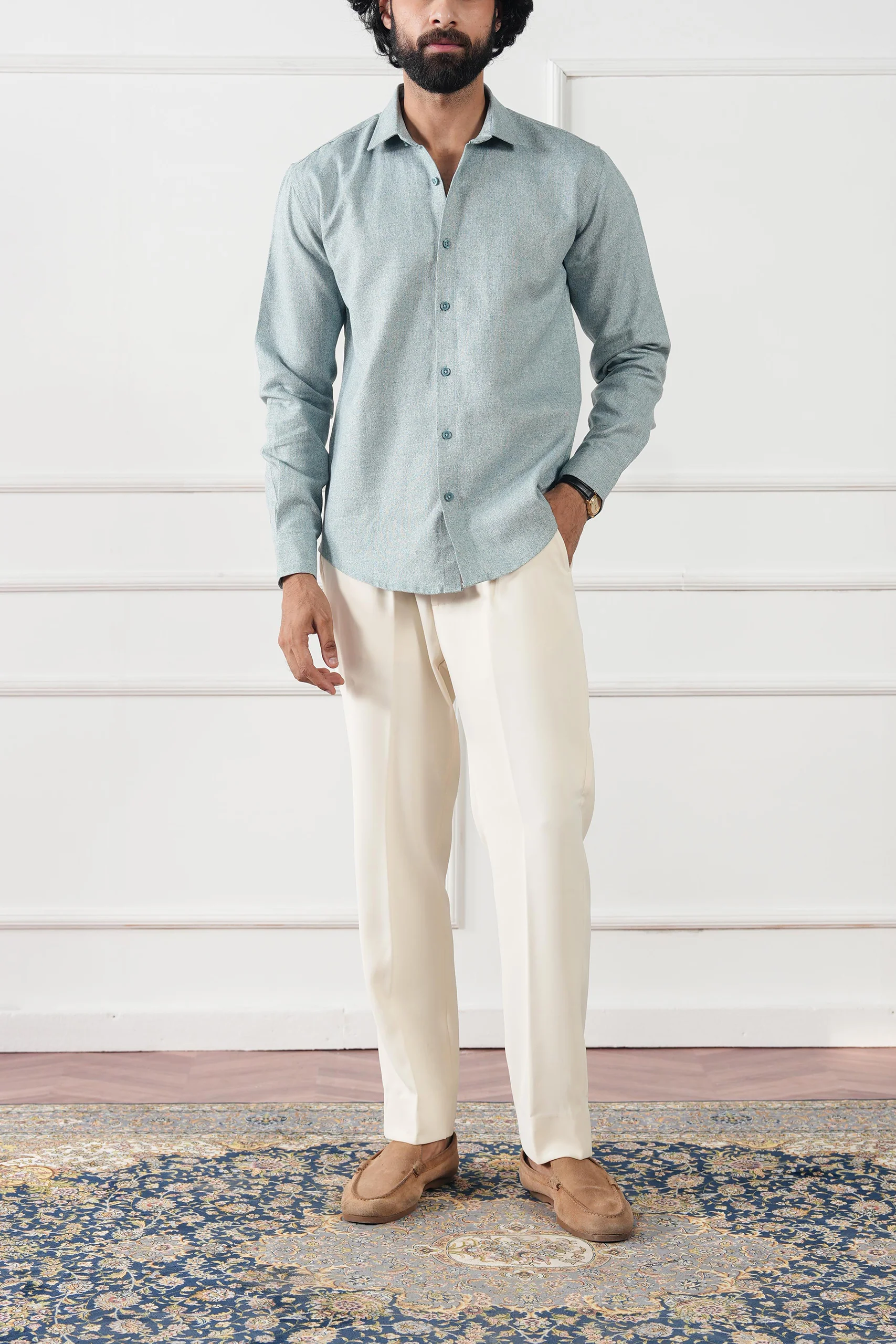 Textured Regular Fit Shirt - (MCS-12) - Image 11