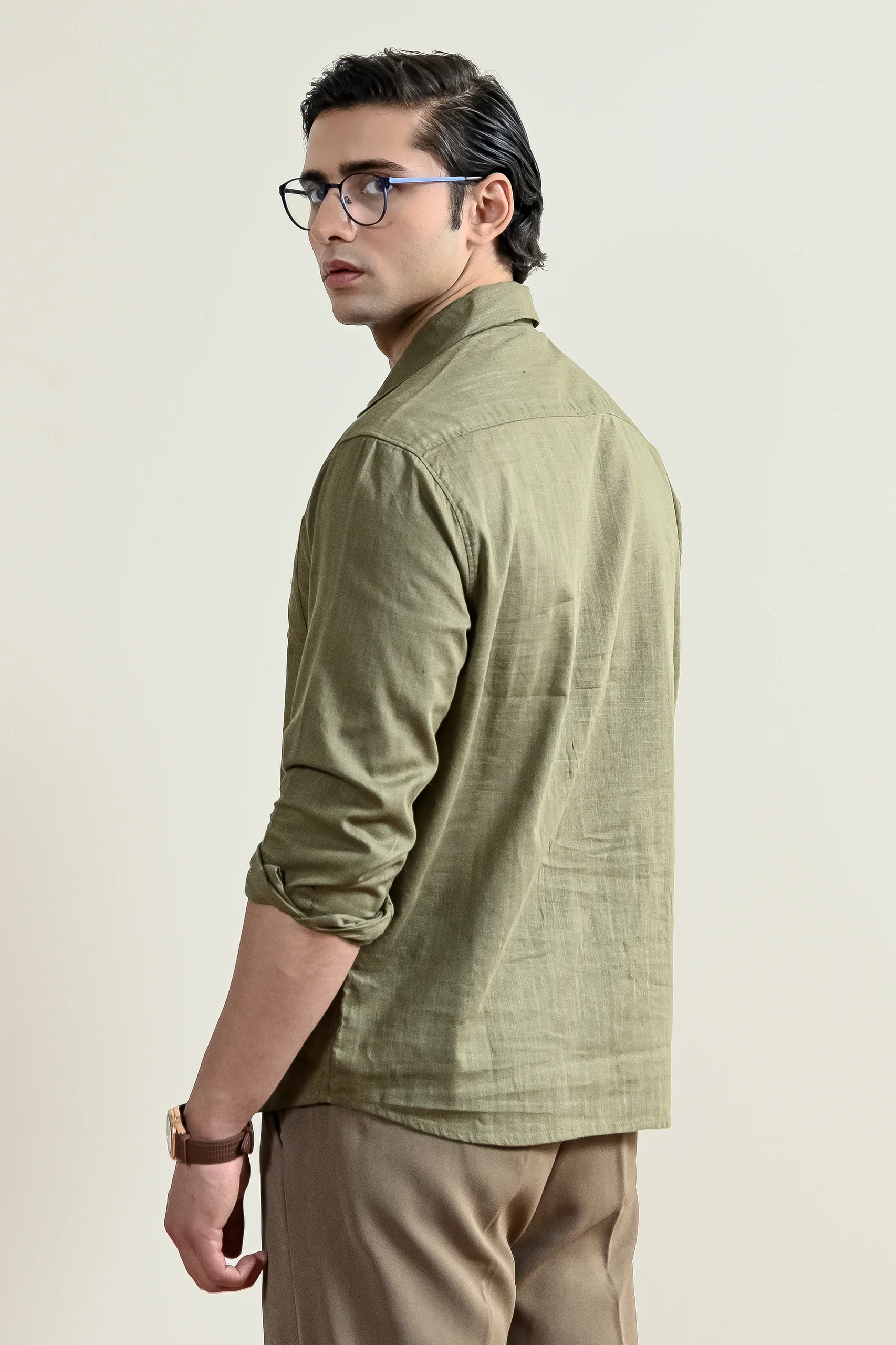 V-Neck Linen Shirt (MCS-13) - Image 5