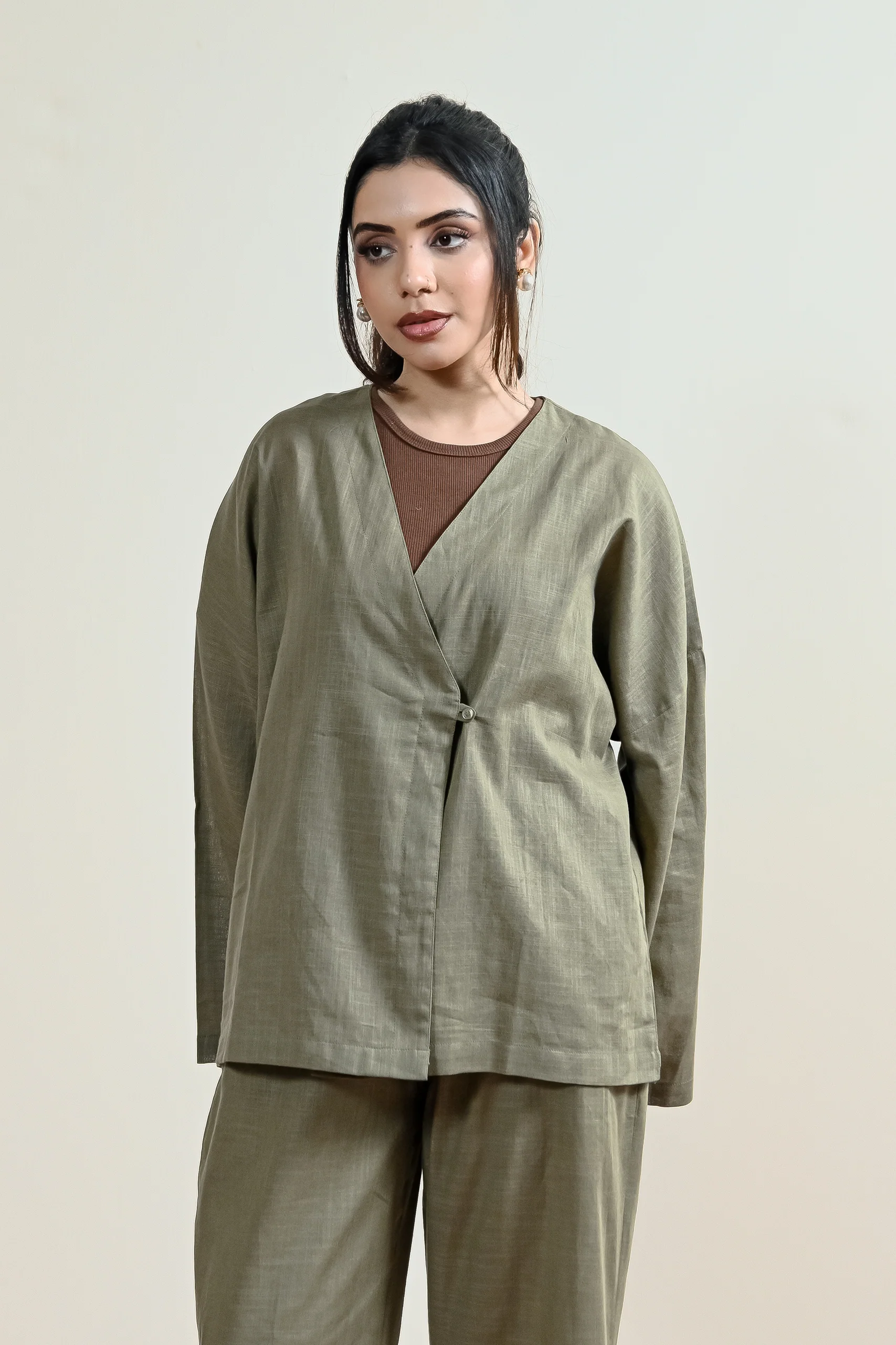 Verona Overlap Linen Shirt (WCS-02) - Image 4