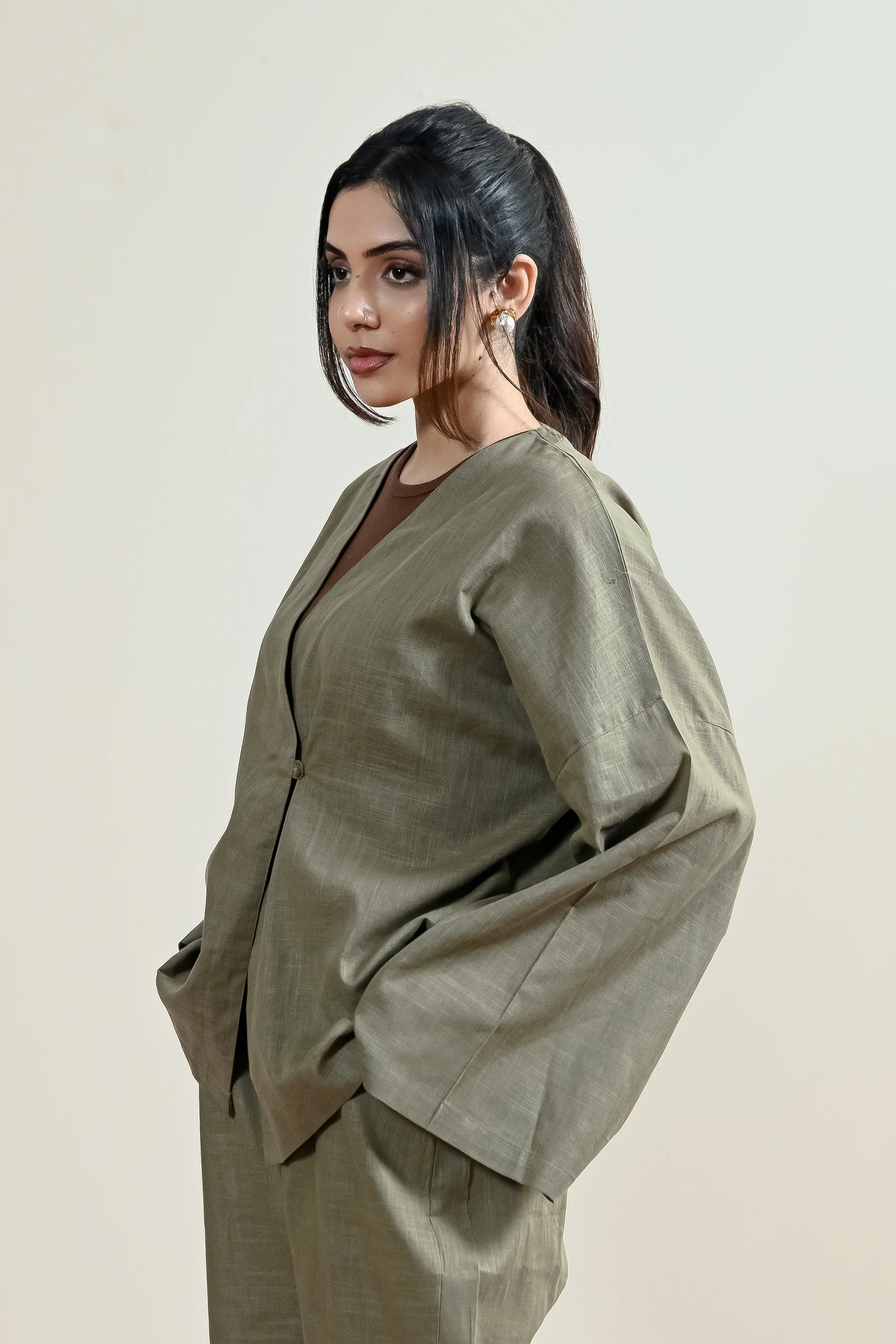 Verona Overlap Linen Shirt (WCS-02) - Image 5