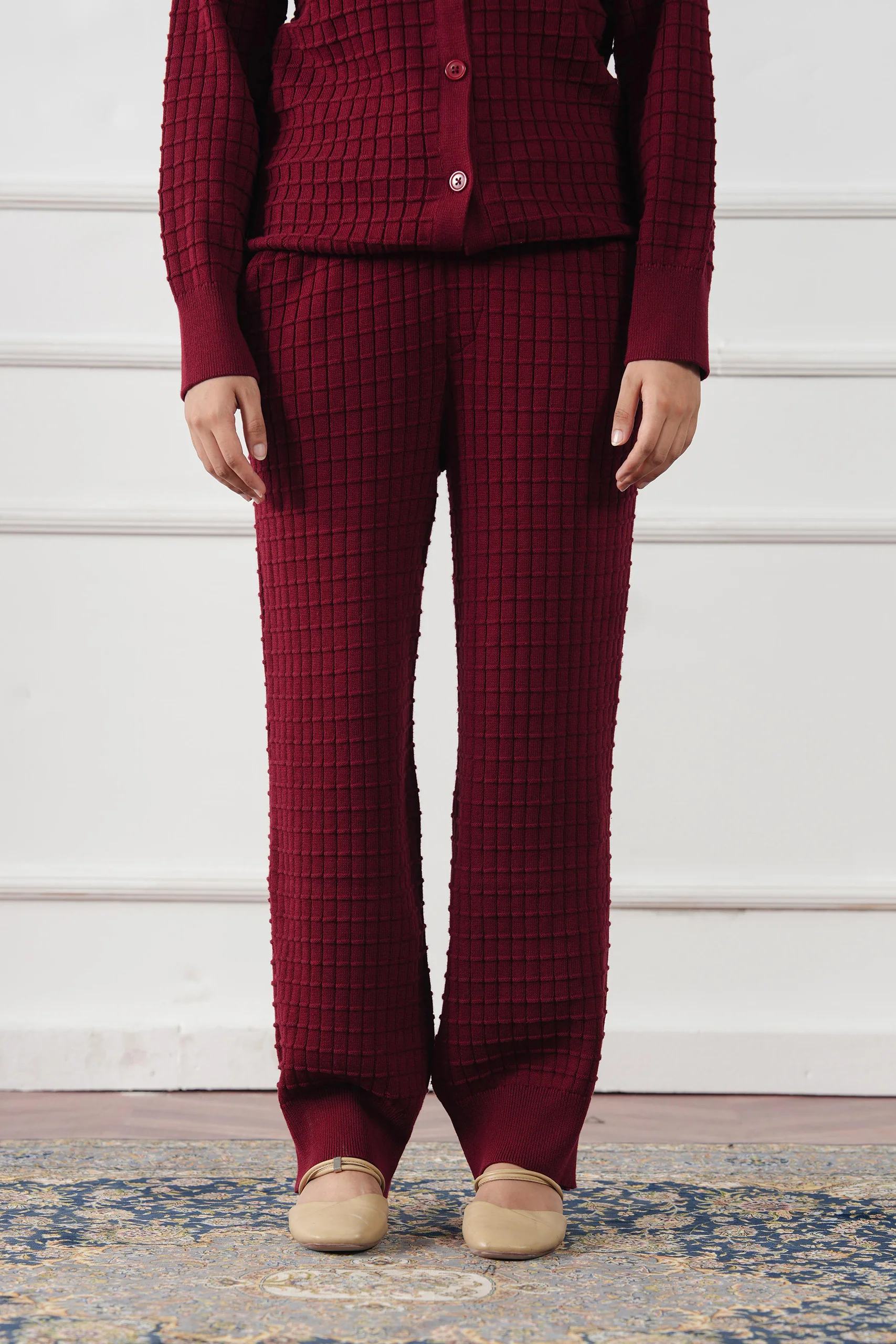 Waffle Knit Straight Trouser (WKT-04) - Image 3